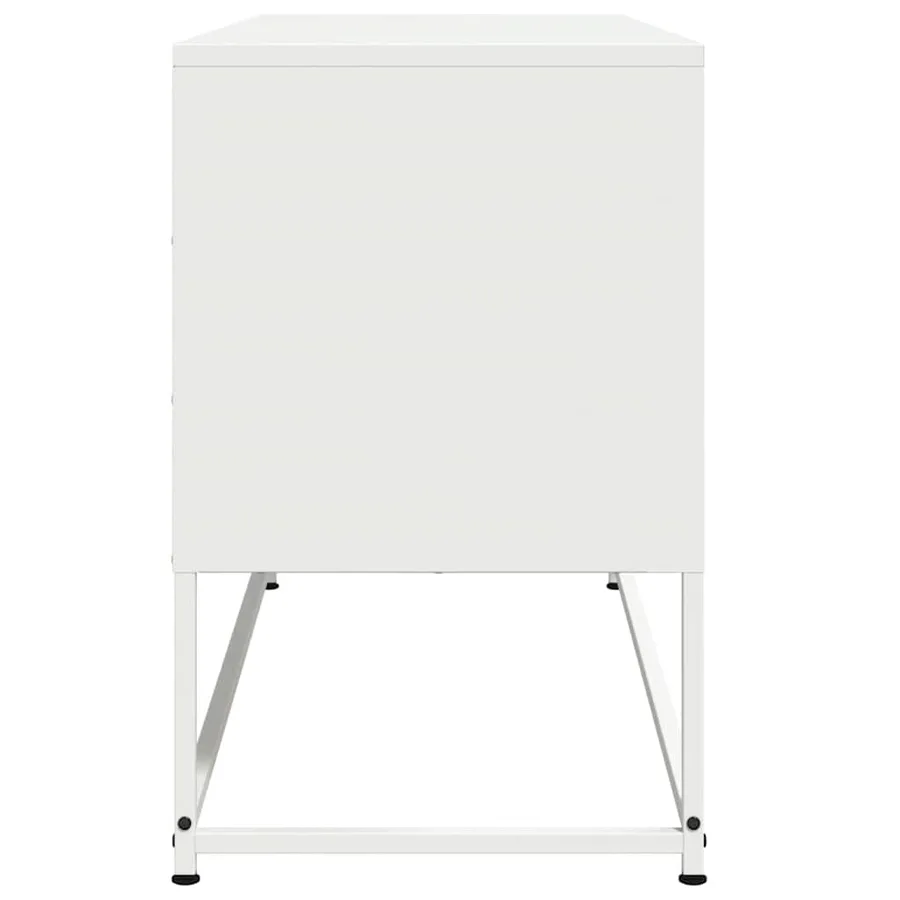 Meuble TV blanc 100,5x39x60,5 cm acier - 7