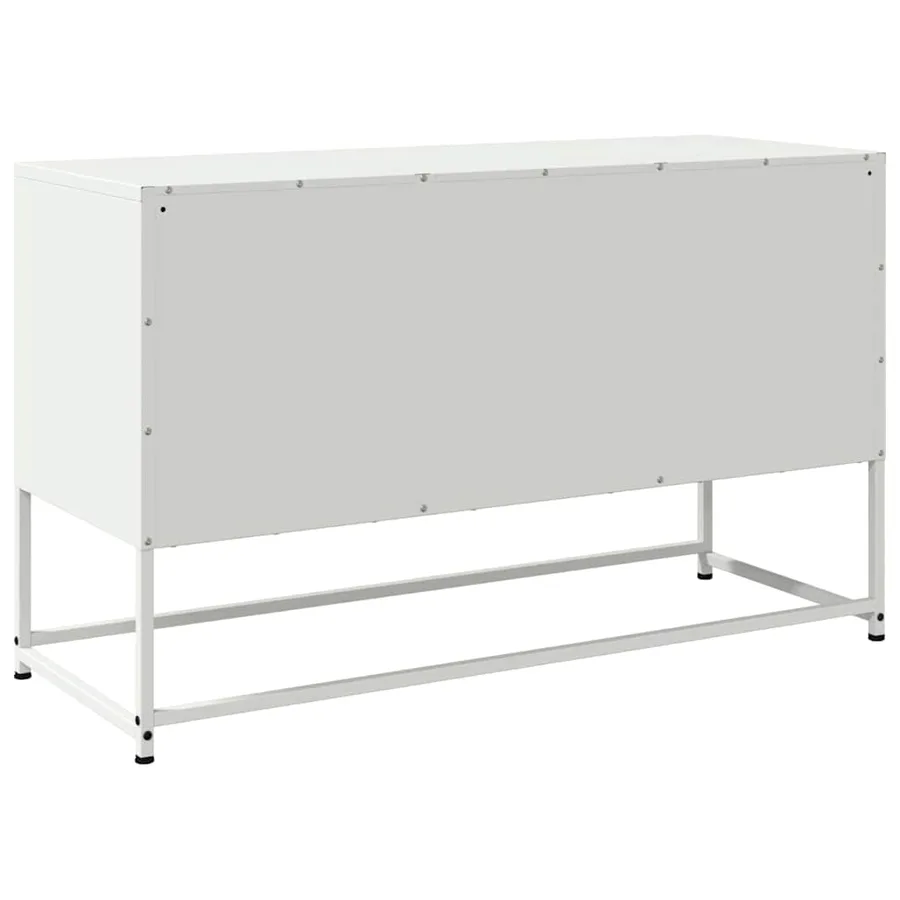Meuble TV blanc 100,5x39x60,5 cm acier - 8