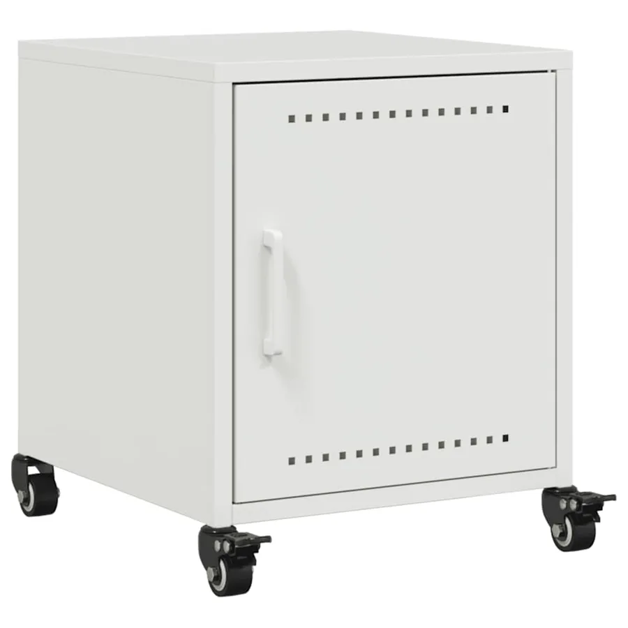 Table de chevet blanc 36x39x43,5 cm acier - 2