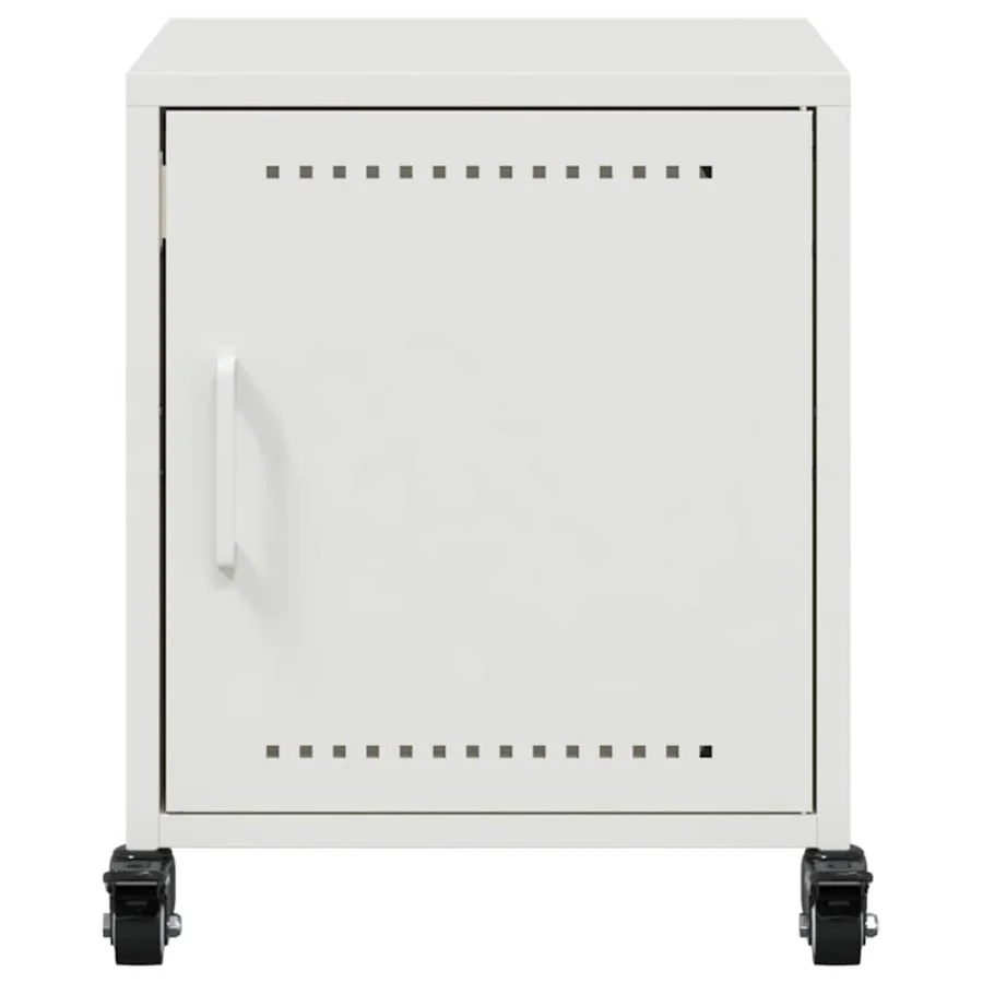 Table de chevet blanc 36x39x43,5 cm acier - 6