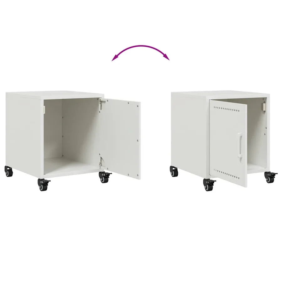 Table de chevet blanc 36x39x43,5 cm acier - 9