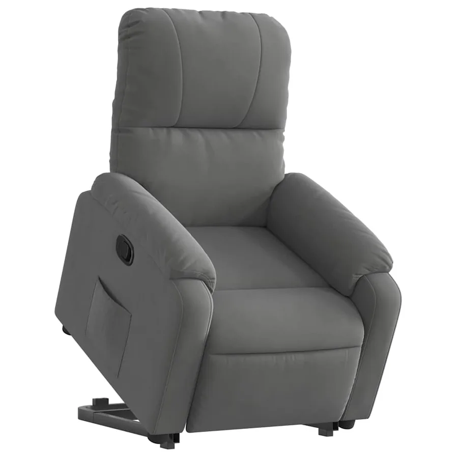 Fauteuil inclinable gris foncé tissu microfibre - 3