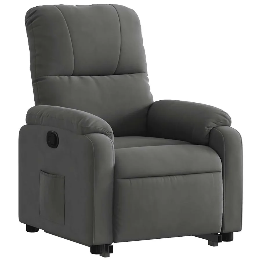 Fauteuil inclinable gris foncé tissu microfibre - 4
