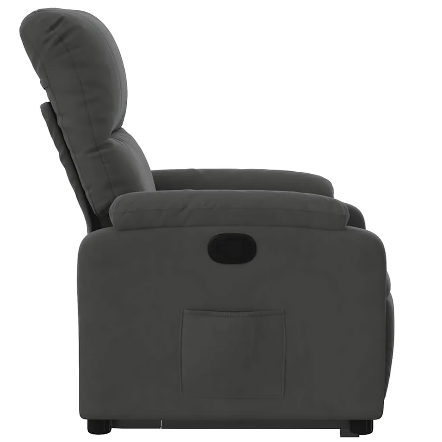 Fauteuil inclinable gris foncé tissu microfibre - 9