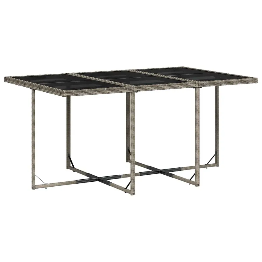 Ensemble à manger de jardin et coussins 7 pcs gris rotin - 3