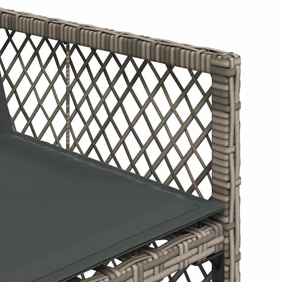 Ensemble à manger de jardin et coussins 7 pcs gris rotin - 8