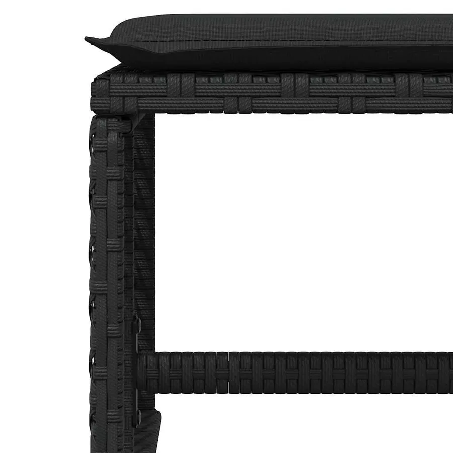 Ensemble à manger de jardin 9pcs coussins noir résine tressée - 10