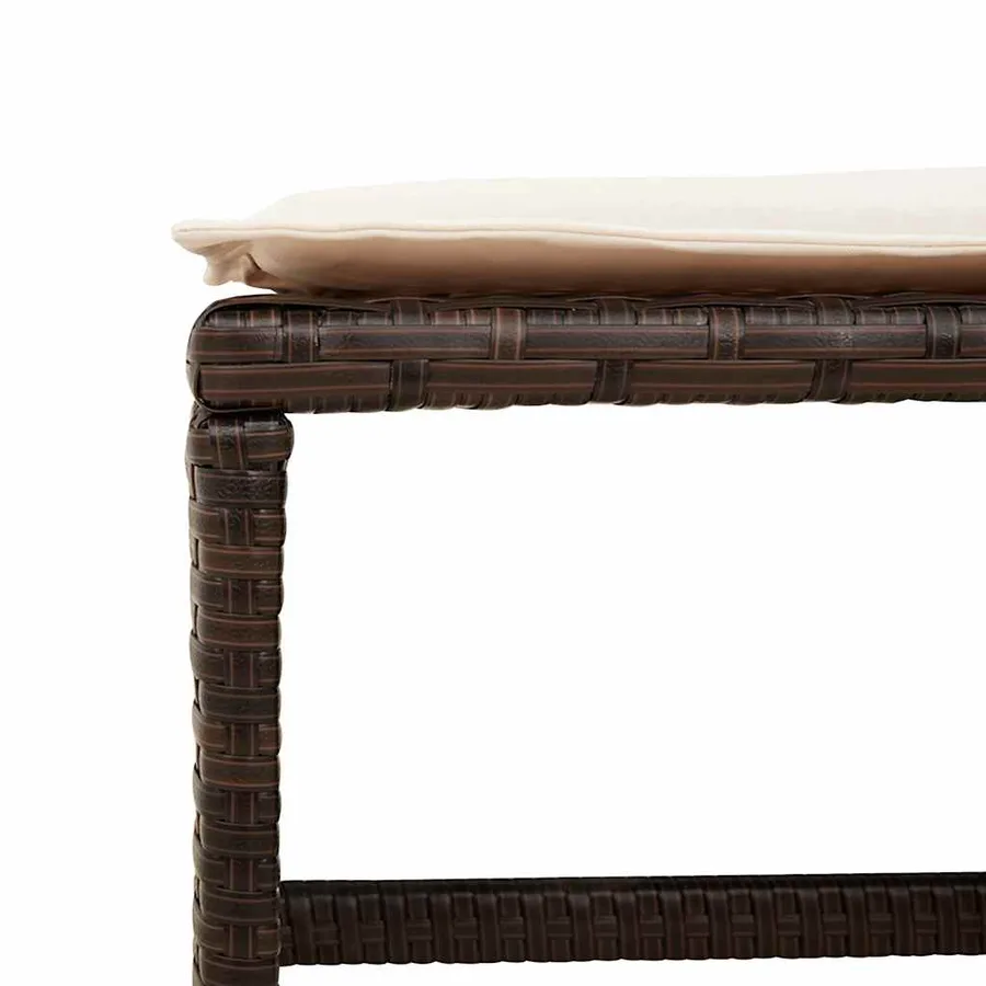 Ensemble à manger de jardin et coussins 17 pcs marron rotin - 10