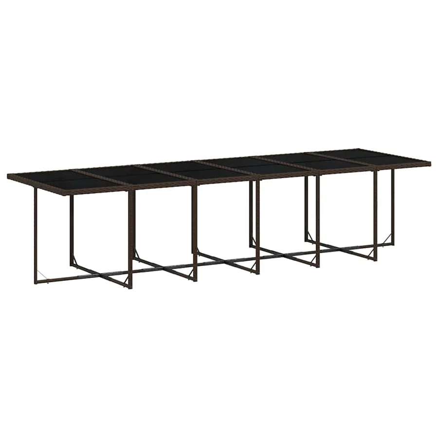 Ensemble à manger de jardin et coussins 17 pcs marron rotin - 4