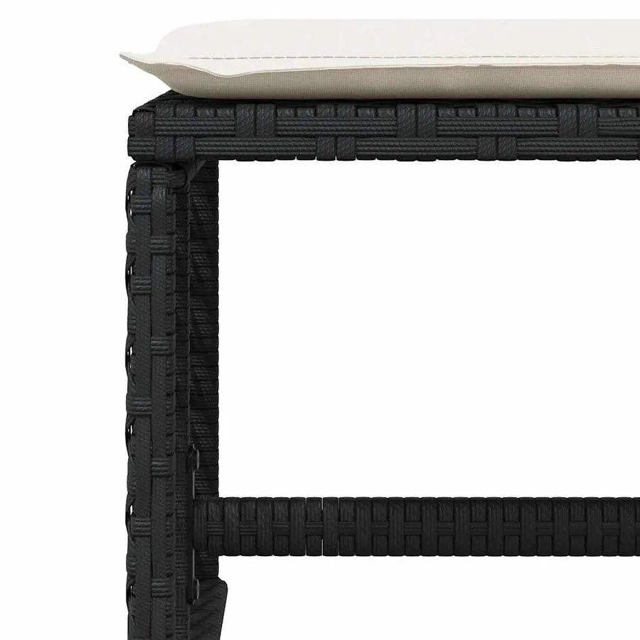 Ensemble à manger de jardin 15 pcs coussins noir résine tressée - 10