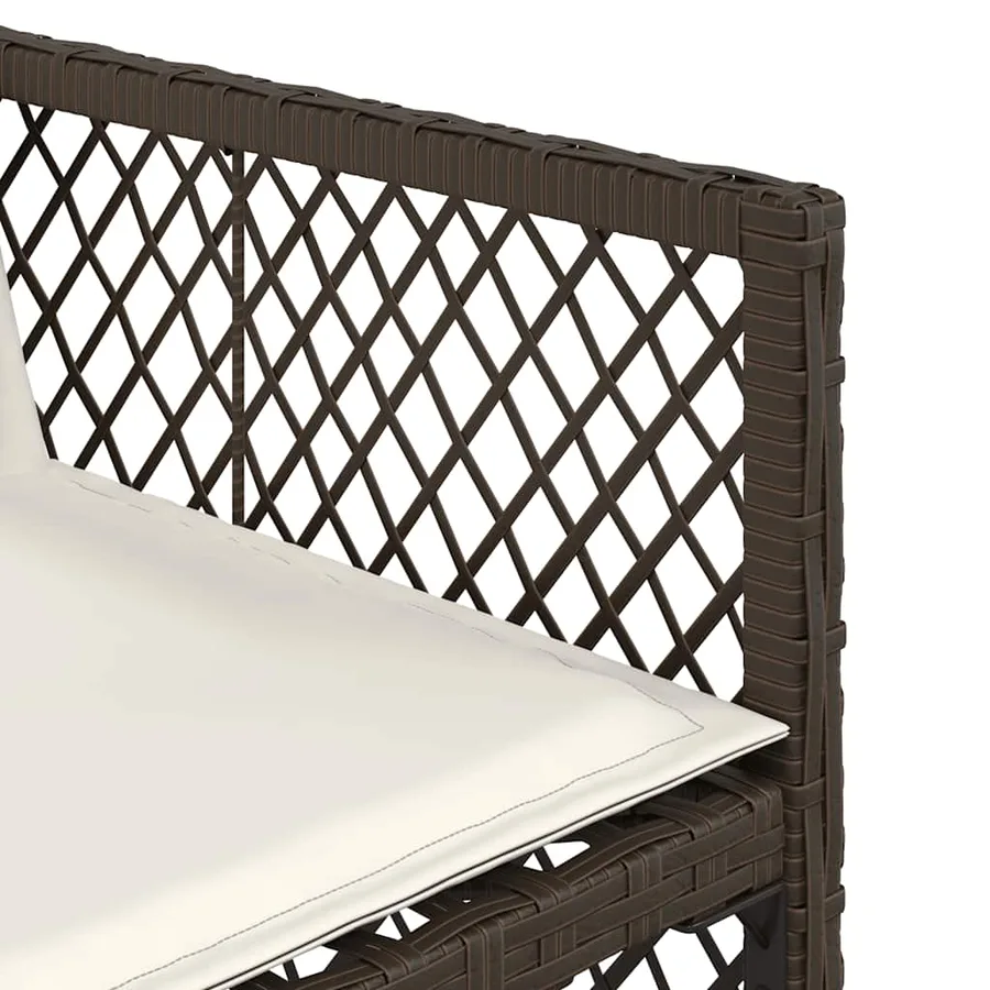 Ensemble à manger de jardin et coussins 17 pcs marron rotin - 9