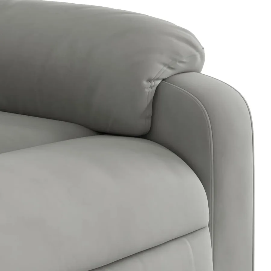 Fauteuil inclinable électrique gris clair tissu microfibre - 13