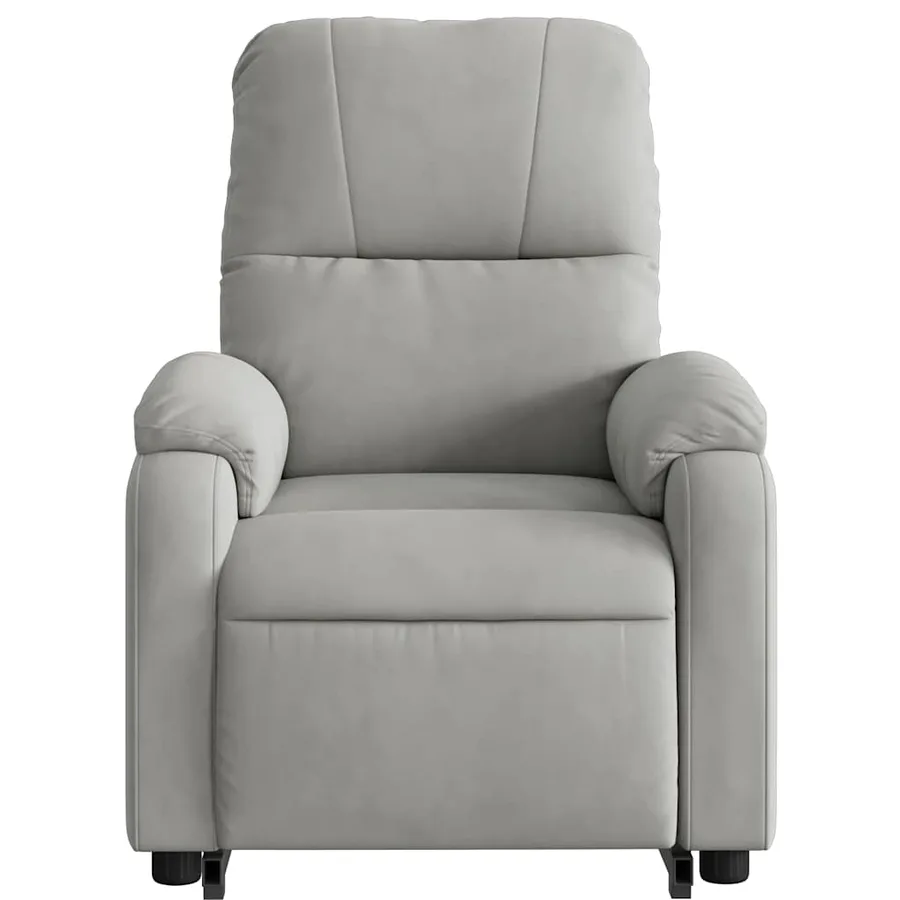 Fauteuil inclinable électrique gris clair tissu microfibre - 9