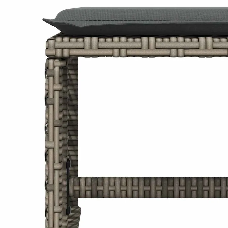 Ensemble à manger de jardin 11pcs avec coussins gris poly rotin - 10