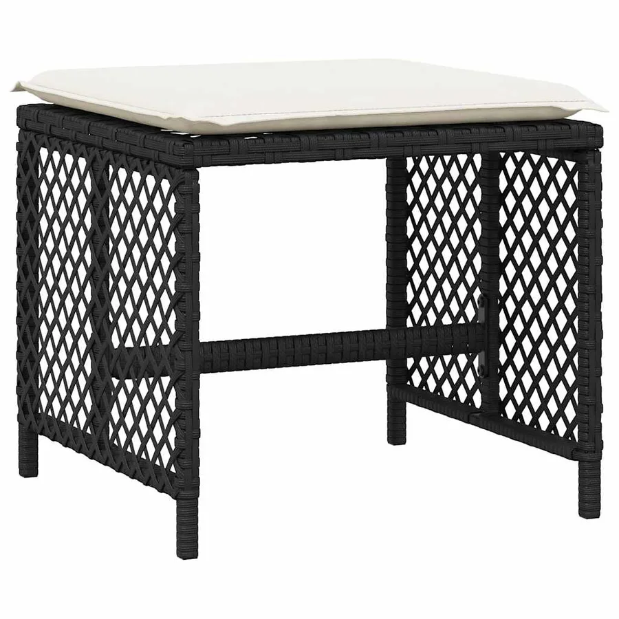 Ensemble à manger de jardin 17 pcs coussins noir résine tressée - 5