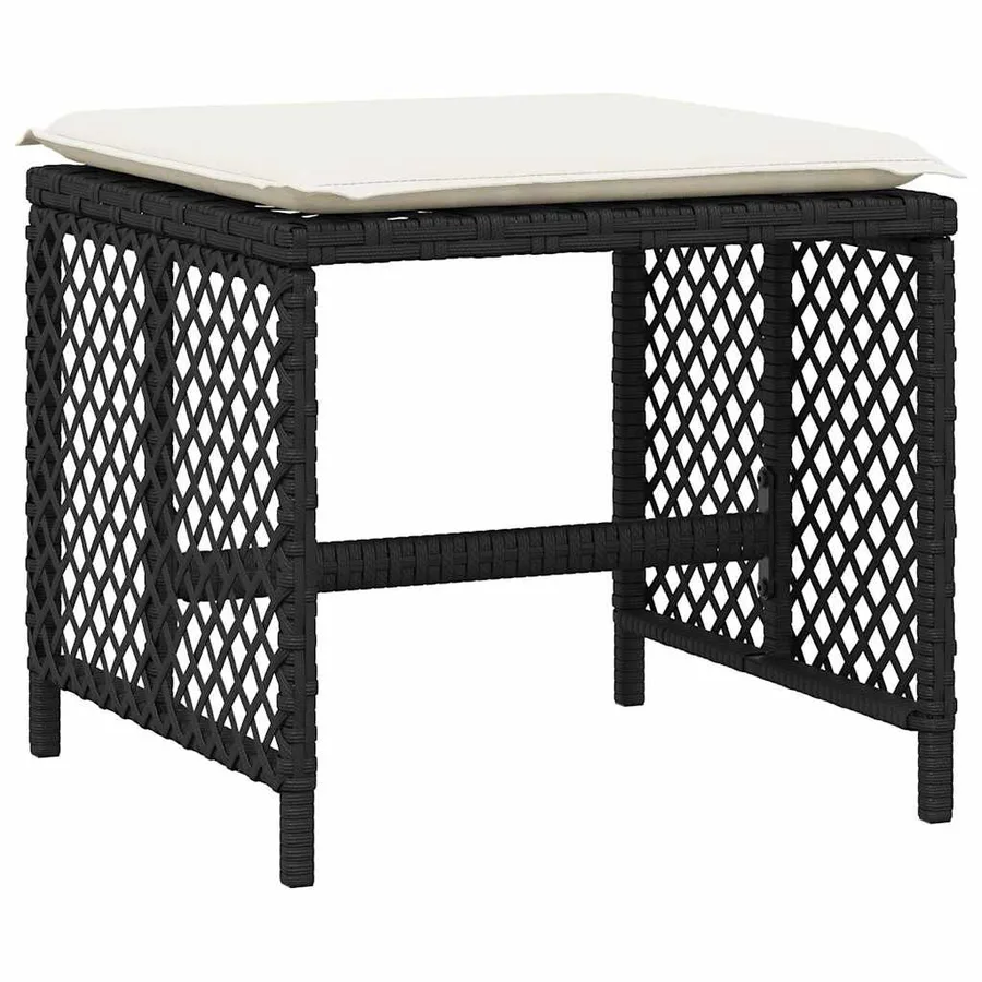 Ensemble à manger de jardin 15 pcs coussins noir résine tressée - 5