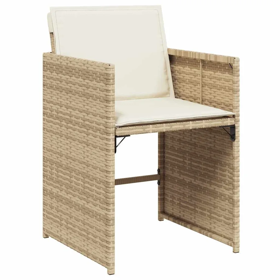 Ensemble à manger de jardin et coussins 13 pcs beige - 5