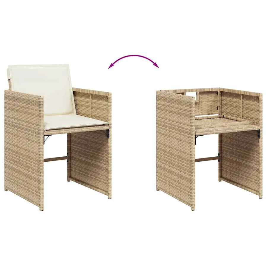 Ensemble à manger de jardin et coussins 13 pcs beige - 6