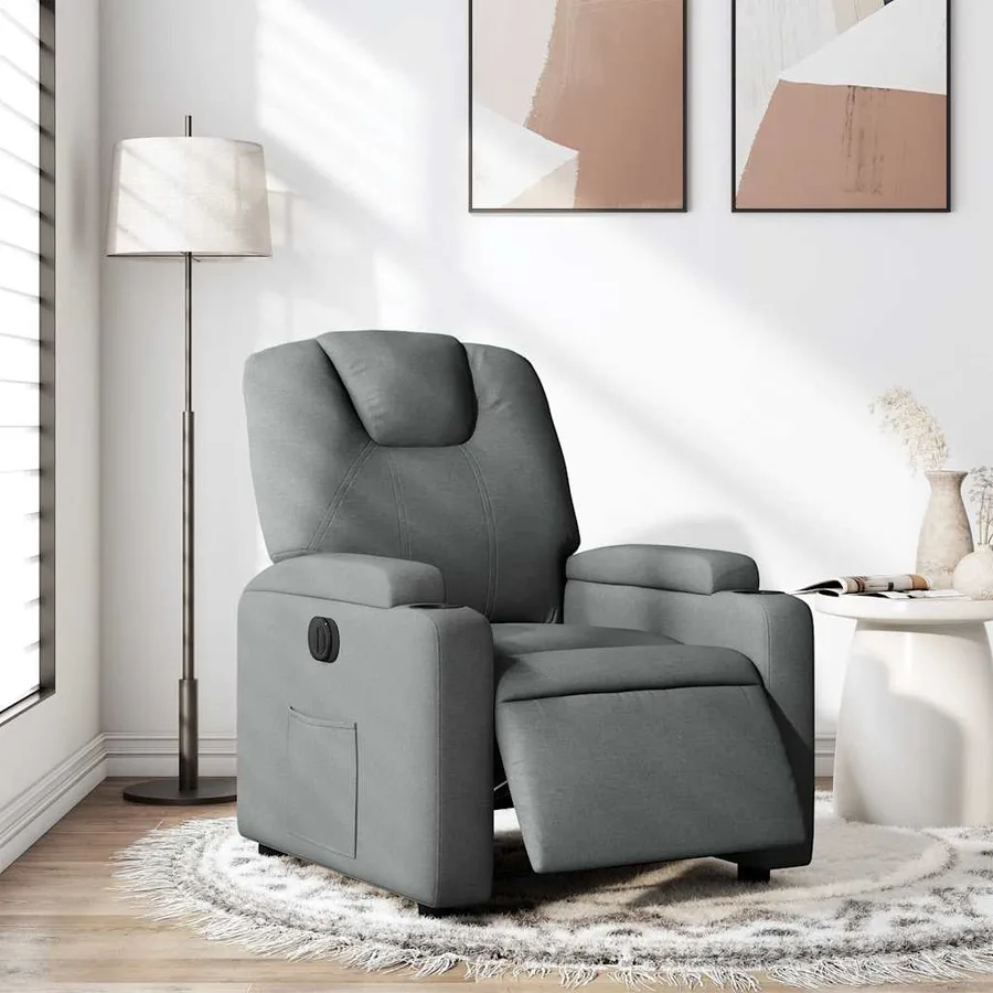Fauteuil inclinable électrique Gris foncé Tissu - 14