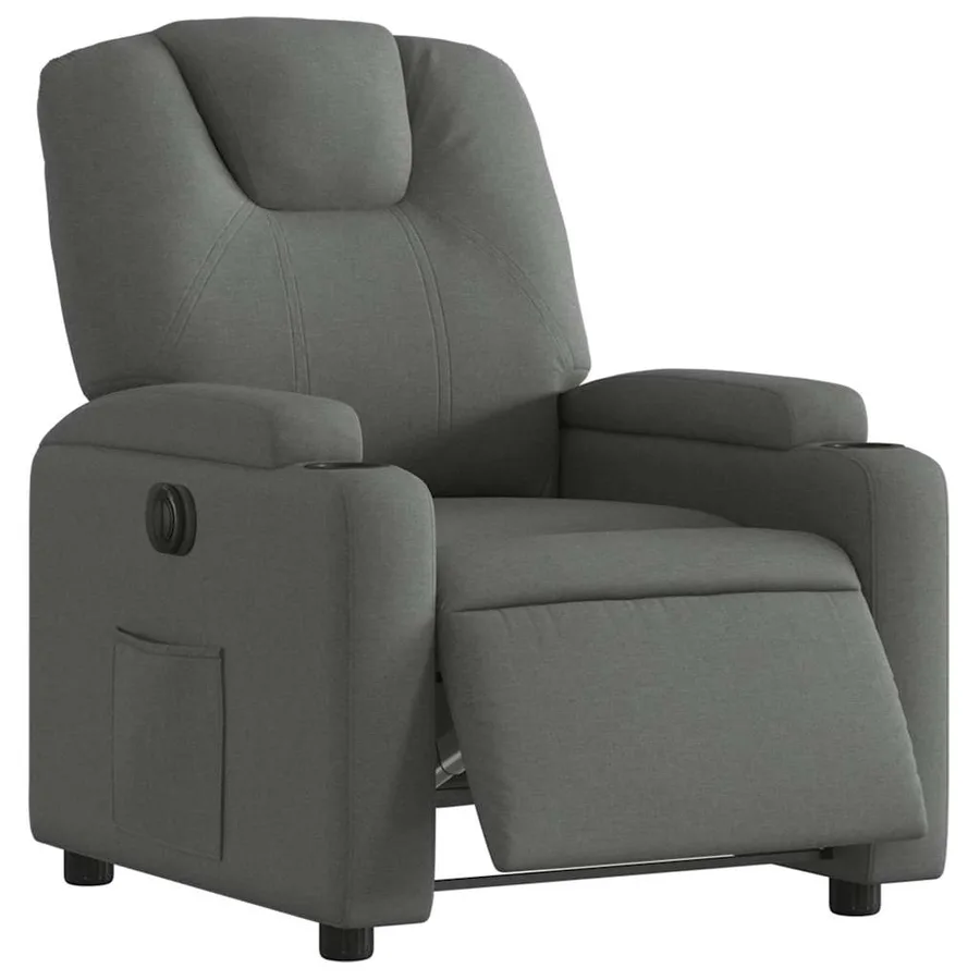 Fauteuil inclinable électrique Gris foncé Tissu - 3