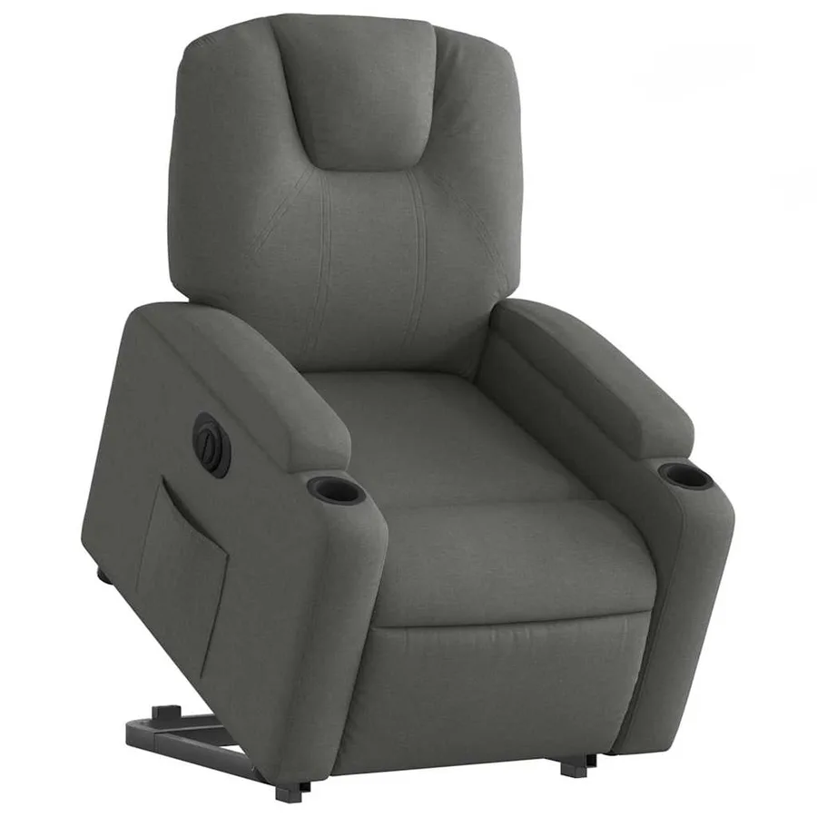 Fauteuil inclinable électrique gris foncé tissu - 3