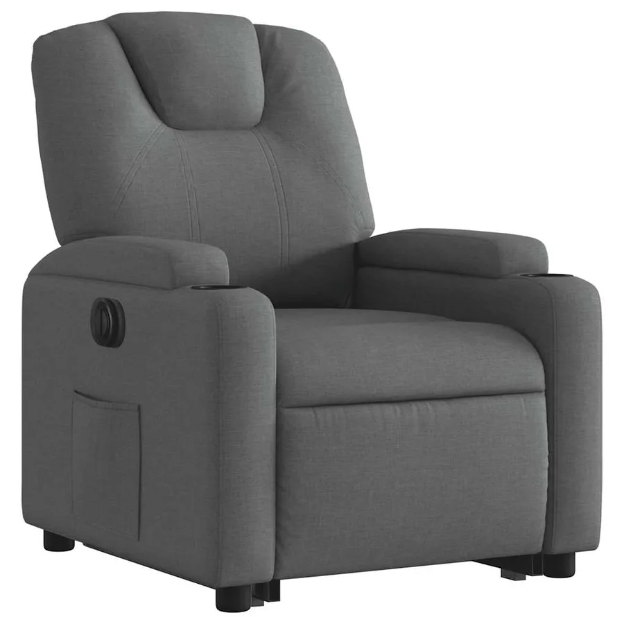 Fauteuil inclinable électrique gris foncé tissu - 4