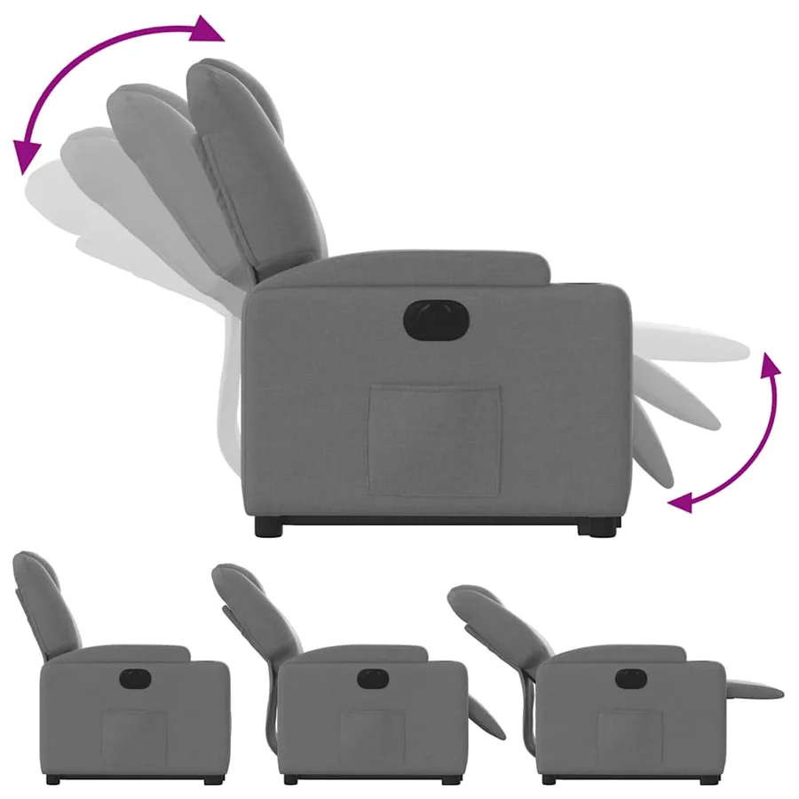 Fauteuil inclinable électrique gris foncé tissu - 7