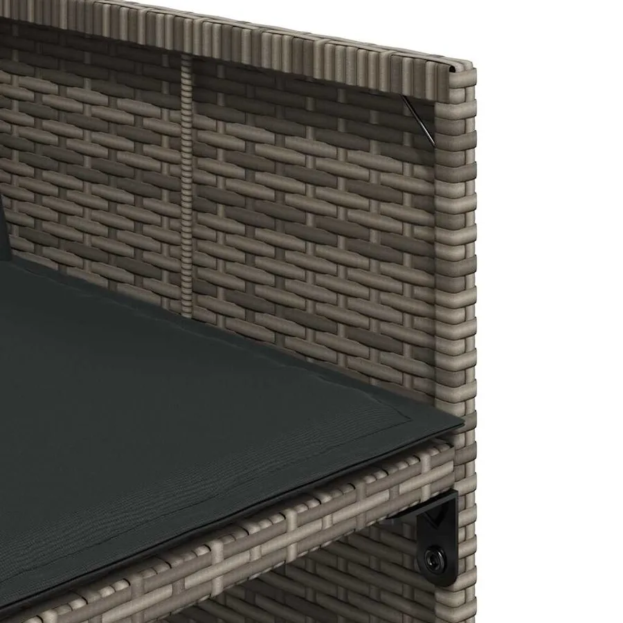 Ensemble à manger de jardin et coussins 7 pcs gris rotin - 8