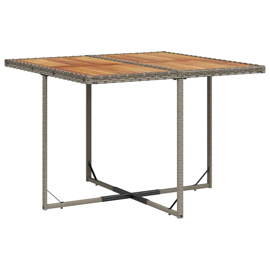 Ensemble à manger de jardin 11pcs avec coussins gris poly rotin - 4