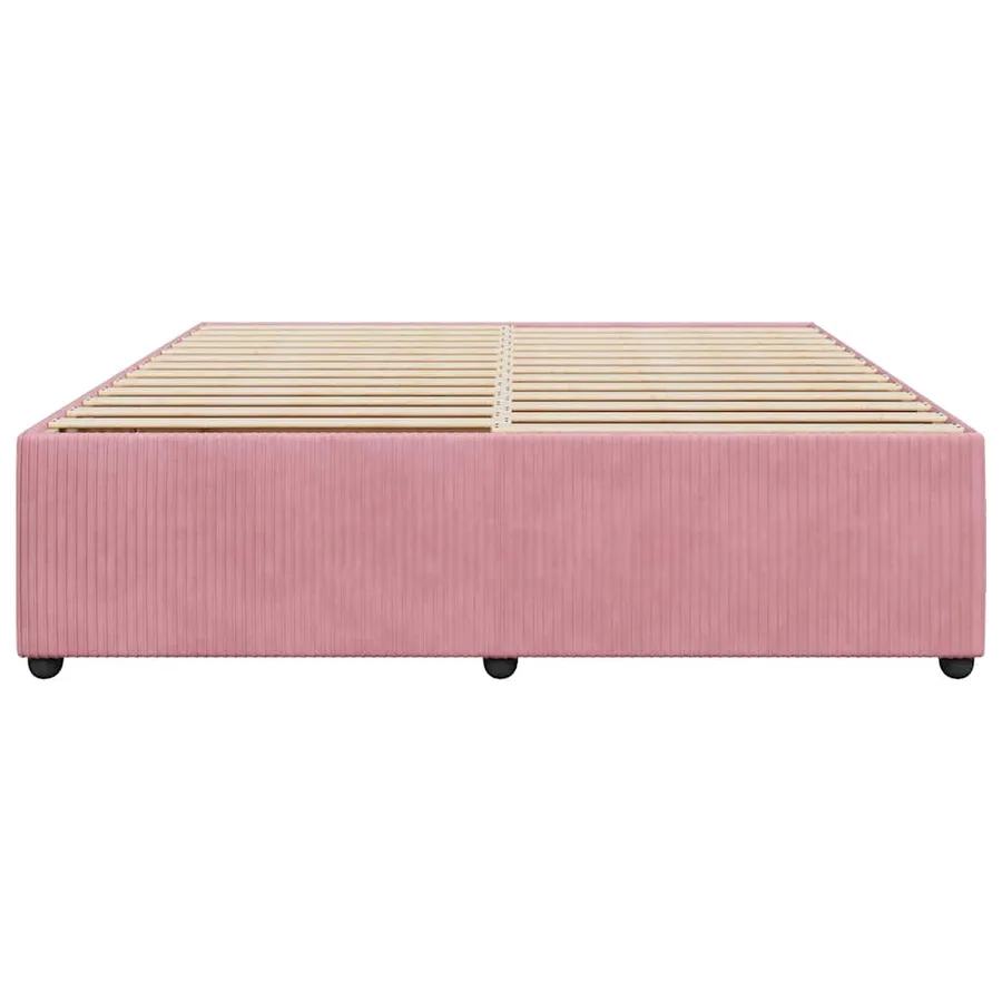 Cadre de lit sans matelas rose 180x200 cm velours - 3