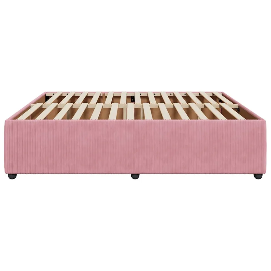Cadre de lit sans matelas rose 180x200 cm velours - 4
