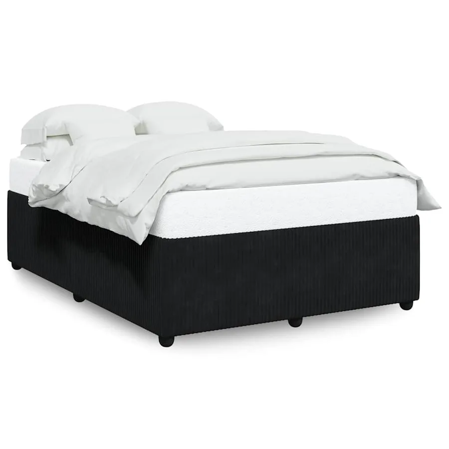 Cadre de lit sans matelas noir 160x200 cm velours - 2