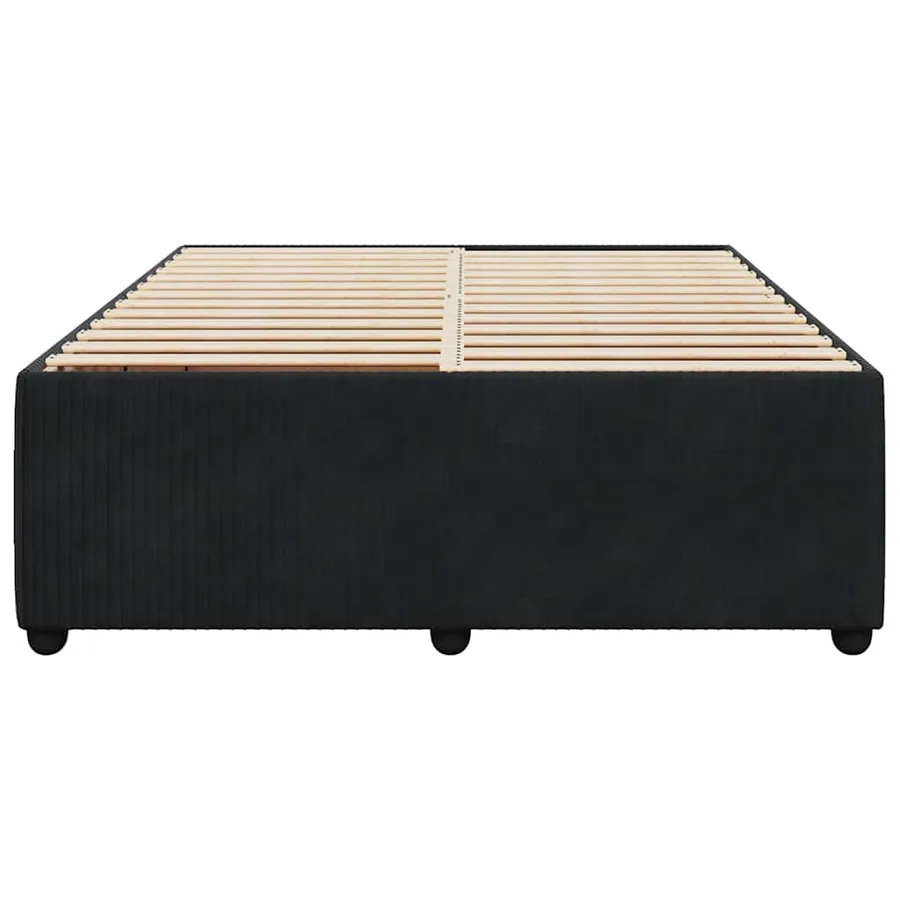 Cadre de lit sans matelas noir 160x200 cm velours - 4