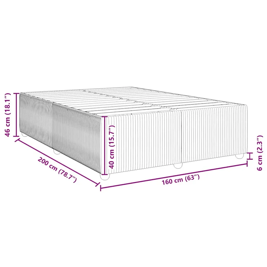 Cadre de lit sans matelas noir 160x200 cm velours - 9