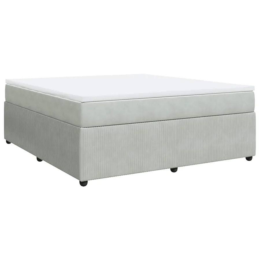 Sommier à lattes de lit et matelas Gris clair 180x200cm Velours - 2