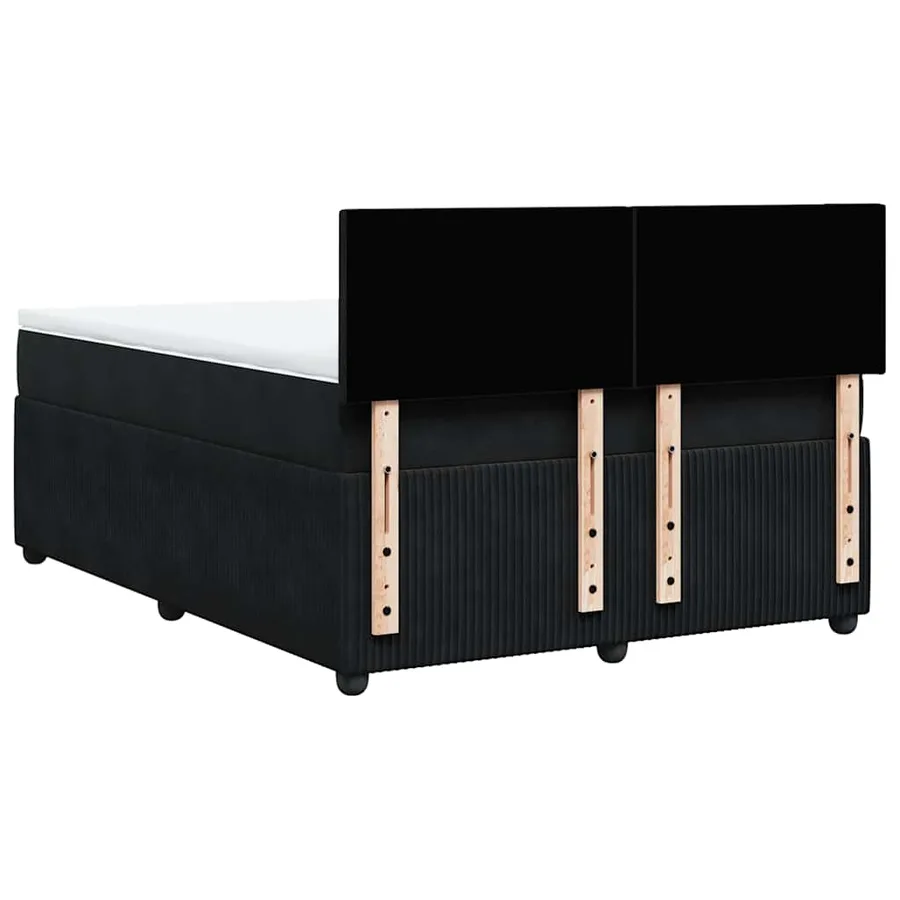 Sommier à lattes de lit avec matelas Noir 140x200 cm Velours - 10