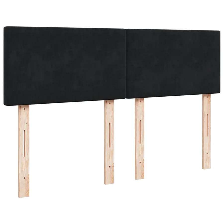 Sommier à lattes de lit avec matelas Noir 140x200 cm Velours - 5