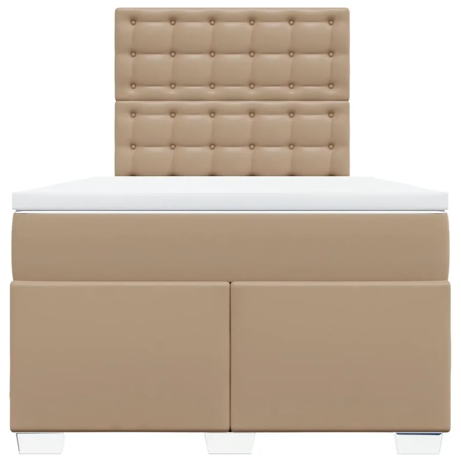 Sommier à lattes de lit matelas cappuccino 120x190cm similicuir - 6