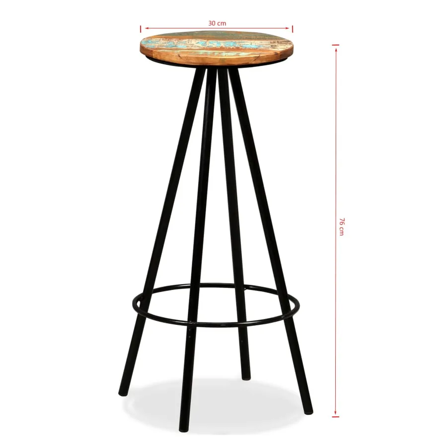 Ensemble de bar 7 pcs Bois massif recyclé - 15