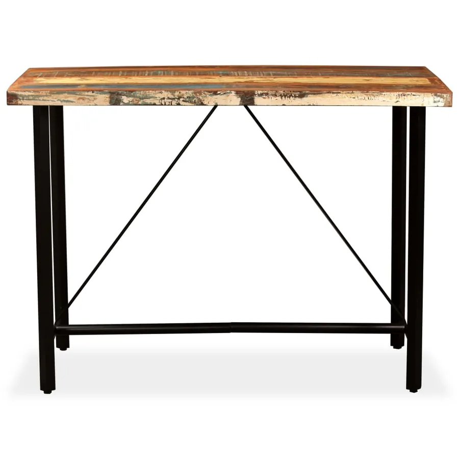 Ensemble de bar 7 pcs Bois massif recyclé - 3