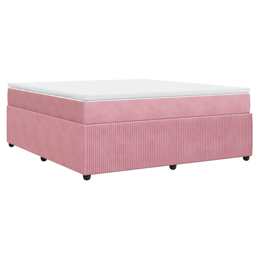 Sommier à lattes de lit avec matelas Rose 180x200 cm Velours - 9