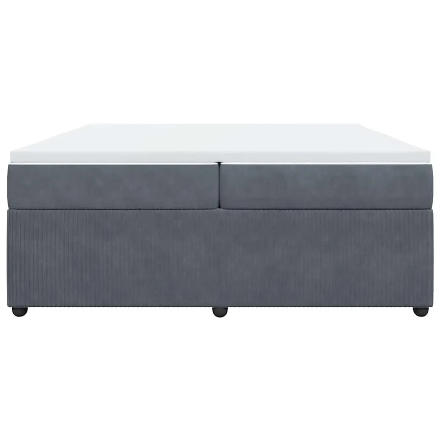 Sommier à lattes de lit et matelas Gris foncé 200x200cm Velours - 4
