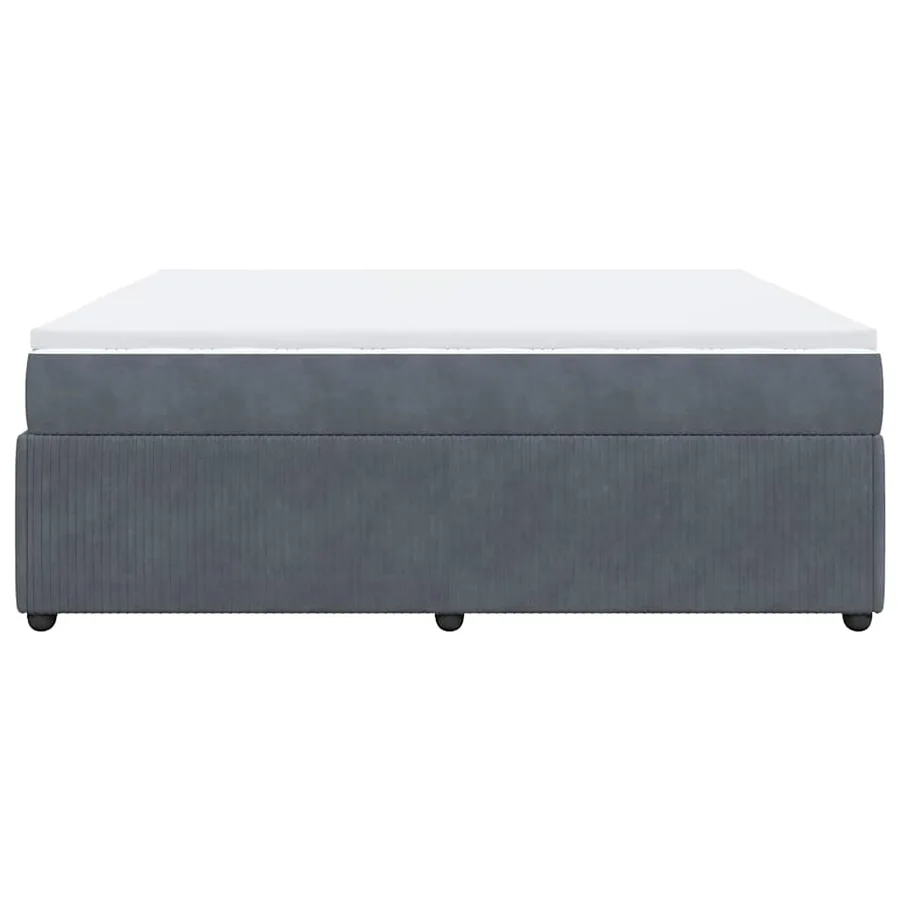 Sommier à lattes de lit et matelas Gris foncé 200x200cm Velours - 8