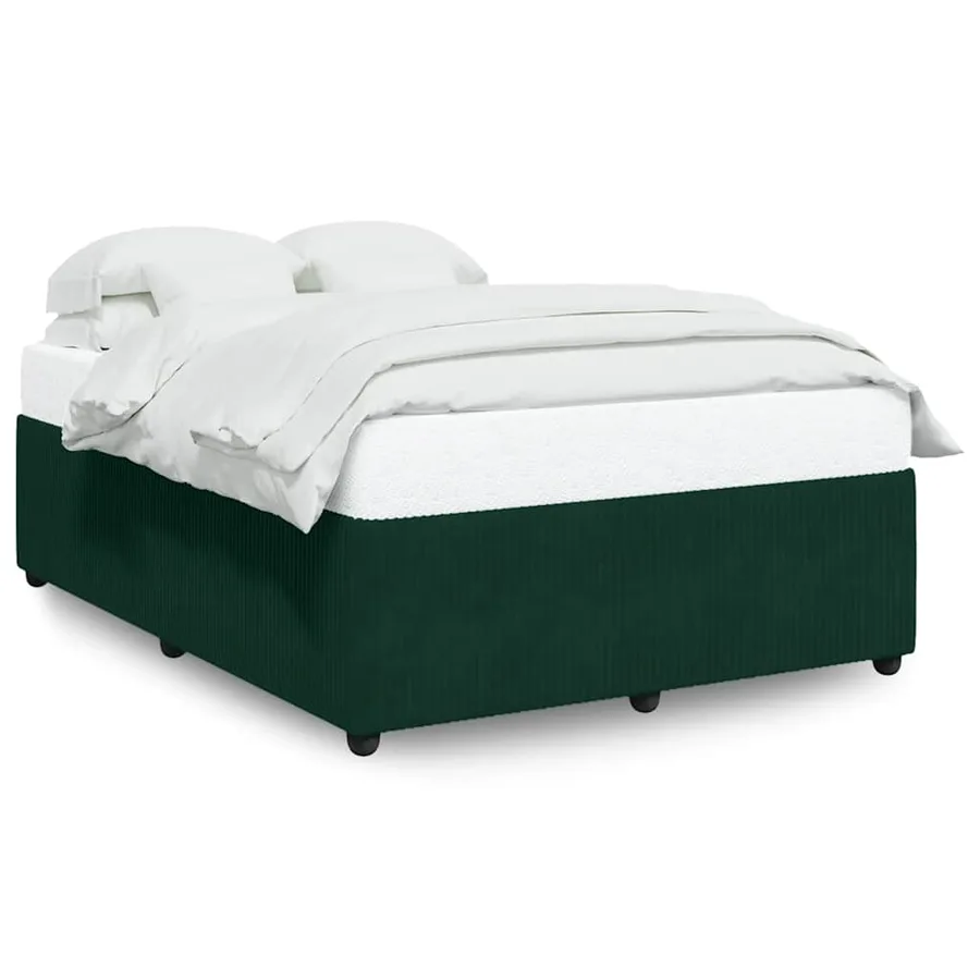 Cadre de lit sans matelas vert foncé 140x200 cm velours - 2