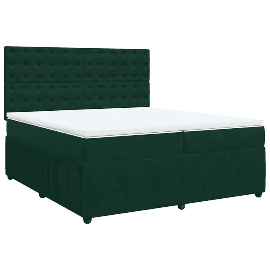 Sommier à lattes de lit et matelas Vert foncé 200x200cm Velours - 2