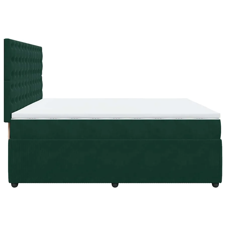 Sommier à lattes de lit et matelas Vert foncé 200x200cm Velours - 5