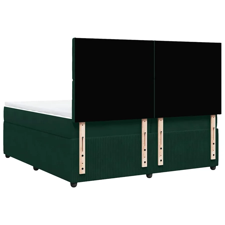 Sommier à lattes de lit et matelas Vert foncé 200x200cm Velours - 6