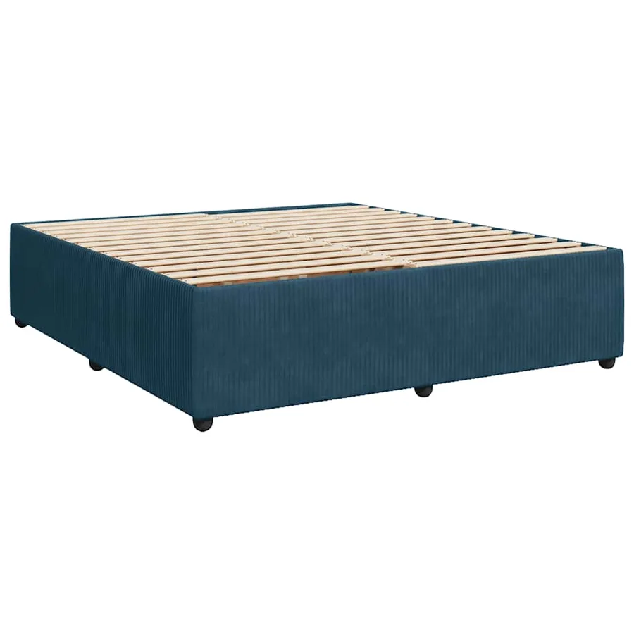 Cadre de lit sans matelas bleu 200x200 cm velours - 3