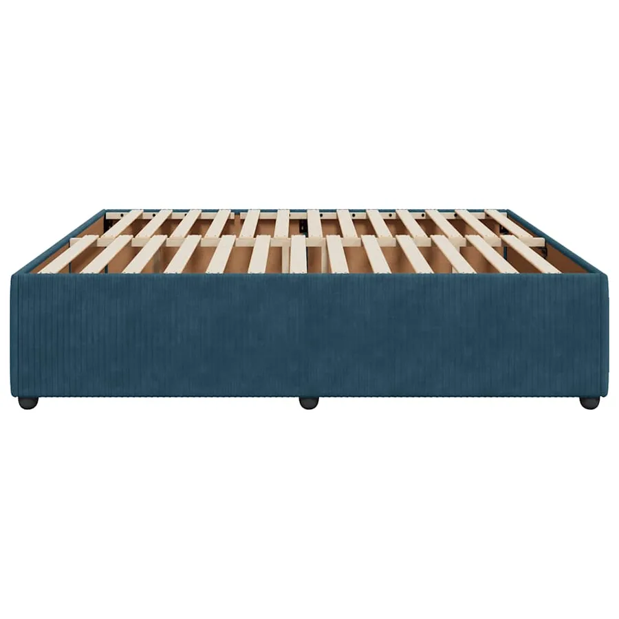 Cadre de lit sans matelas bleu 200x200 cm velours - 5