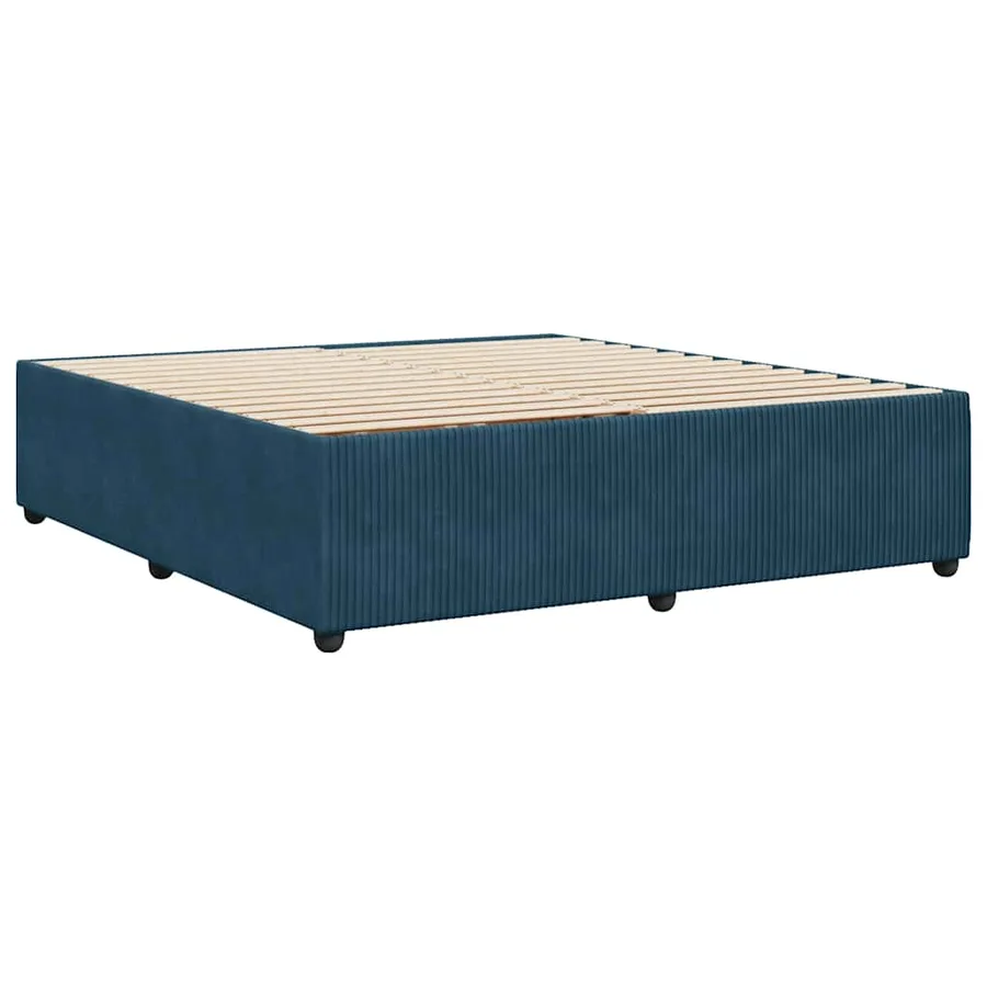 Cadre de lit sans matelas bleu 200x200 cm velours - 6